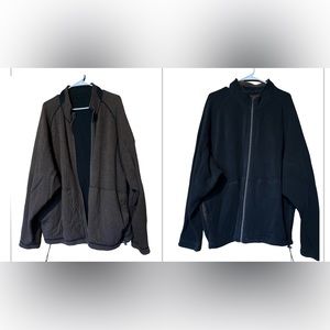 Tommy Bahama Large Reversible Sweater Jacket Full Zip Black and Brown